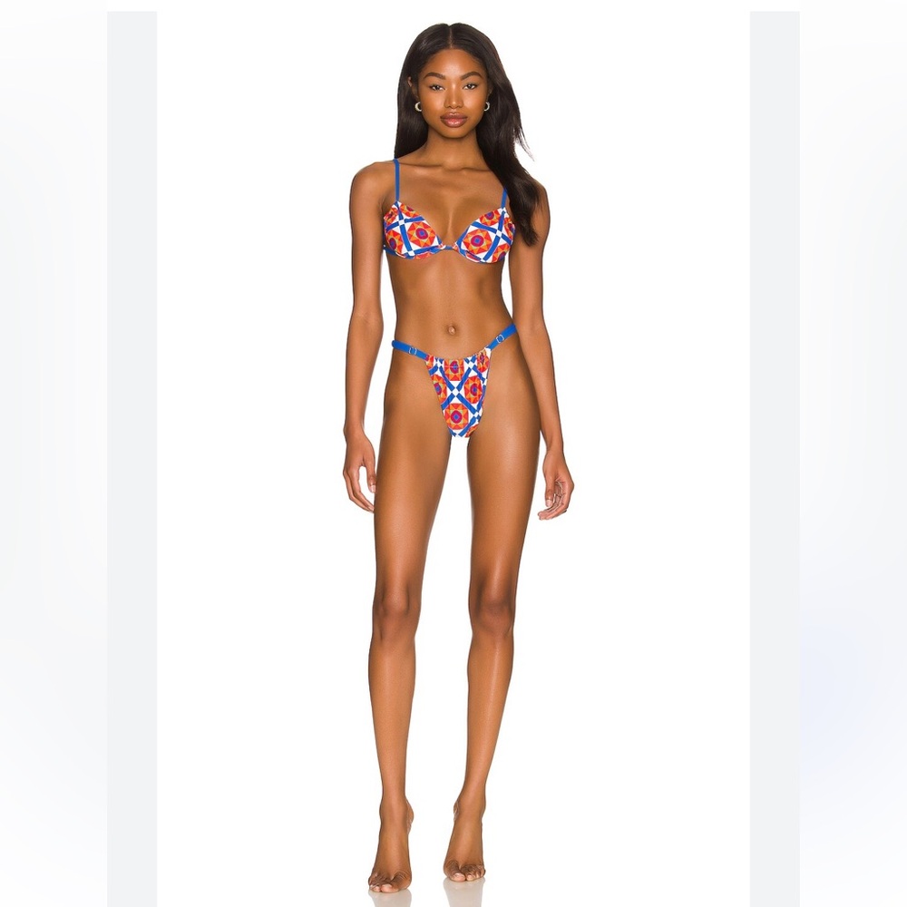 WEWOREWHAT Ruched Underwire Top & Adjustable Ruched Bikini Bottom NWT